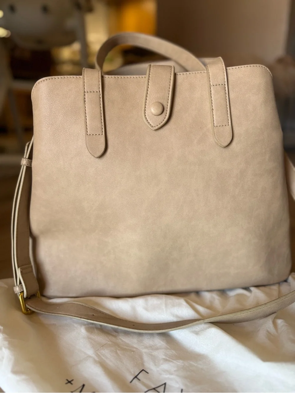 Fawn Design Beige Convertible Tote
